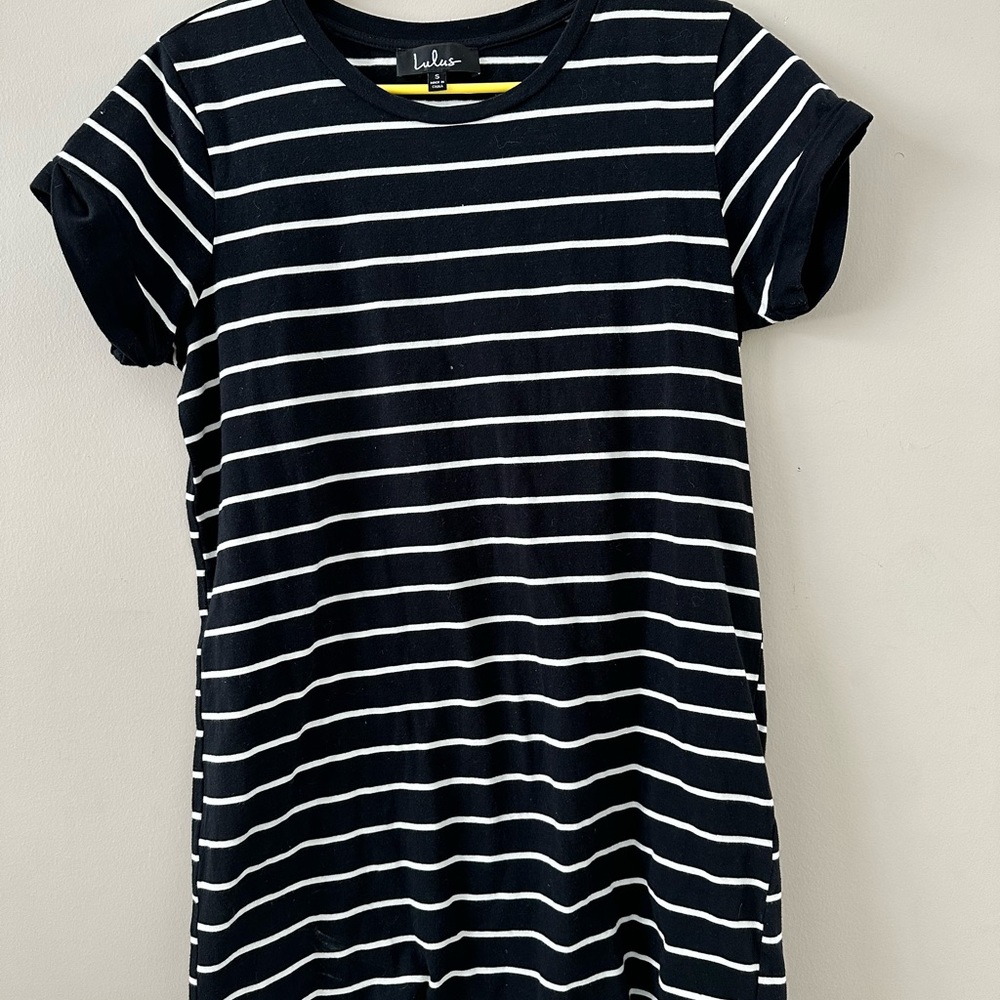 Lulus black & white cotton dress size small